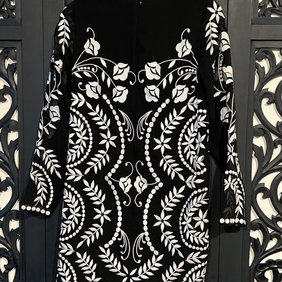 (Brand- Needle & Thread) Black and White Embroidered Formal Dress - Picture 4 of 5